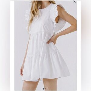 Worn once English Factory flutter sleeve dress